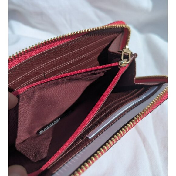 FINAL PRICE DROP NEW Coach Accordion Zip Wallet Front Pocket Electric Pink - Picture 5 of 8